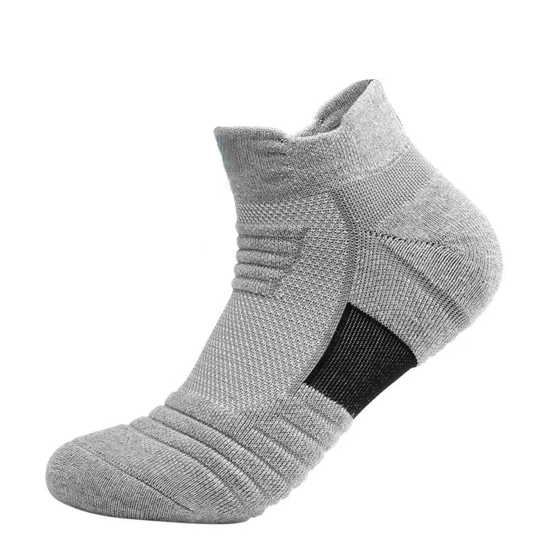 6/3/1 Pairs New Men Sports Running Fitness Flight Short Tube Socks Women's Towel Bottom Basketball Socks Solid Color Black Socks.