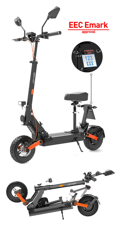 JOYOR S8E Electric Scooter, 800W Motor 48V 26AH Battery Adult E-Scooter 10 Inch Tires, 45km/h Max Speed Front & Rear Disc Brake.