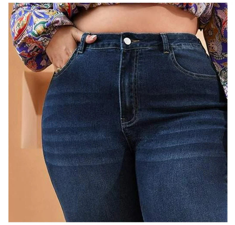 Plus Size Skinny Jeans For Women High Waist Stretch Denim Trousers Mom Jeans Pencil Pants Casual Comfort Trousers Oversize.