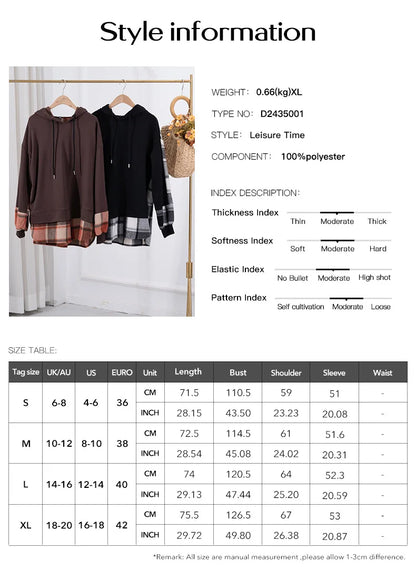 Women's Hoodie For Autumn And Winter 2025; Color-blocked Casual Pseudo Two-piece Raglan Long-sleeved Sweat For Women.
