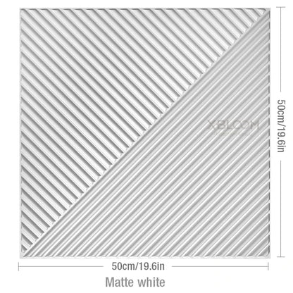 12PC 50x50cm 3d art plaster cut geometric diamond carved wood adhesive bottom wall 3d wall sticker 3d wall panel home decoration