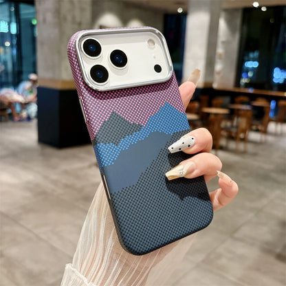 Luxury Kelvar Carbon Fiber Phone Case for iPhone 17 Air 17 Pro Max Magnetic Wireless Charging Ultra Thin Hard Colorful Cover.
