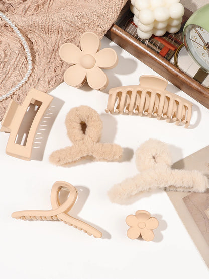 7/8Pcs Neutral Color Hair Clips for Women 4.7Inch Large Hair Claw for Thin Thick Hair,Big Matte Banana Clip,Strong Hold jaw clip.