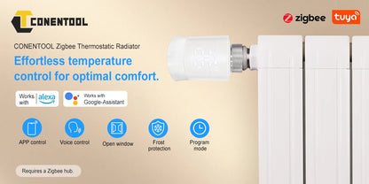Tuya Zigbee Smart Thermostatic Valve Radiator Actuator Valve Wireless Temperature Controller Energy-Saving for Home Heating Alex.