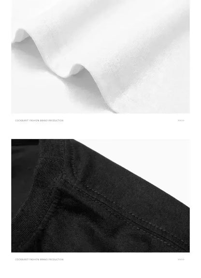 Heavy American street cotton printed men's T-shirt summer new loose couple top short sleeve men's and women's trendy brand.