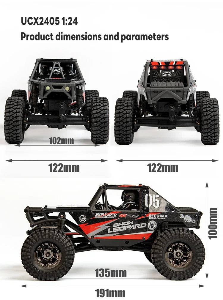 1/24 RC Crawler UDIRC UCX2405 Brushless/Brushed Motor 4WD Off-road Mini Rock Crawler Climbing Vehicle RTR RC Car Toys.