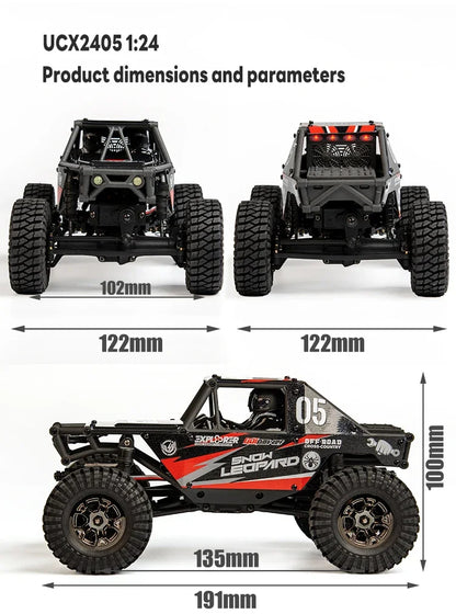 1/24 RC Crawler UDIRC UCX2405 Brushless/Brushed Motor 4WD Off-road Mini Rock Crawler Climbing Vehicle RTR RC Car Toys.