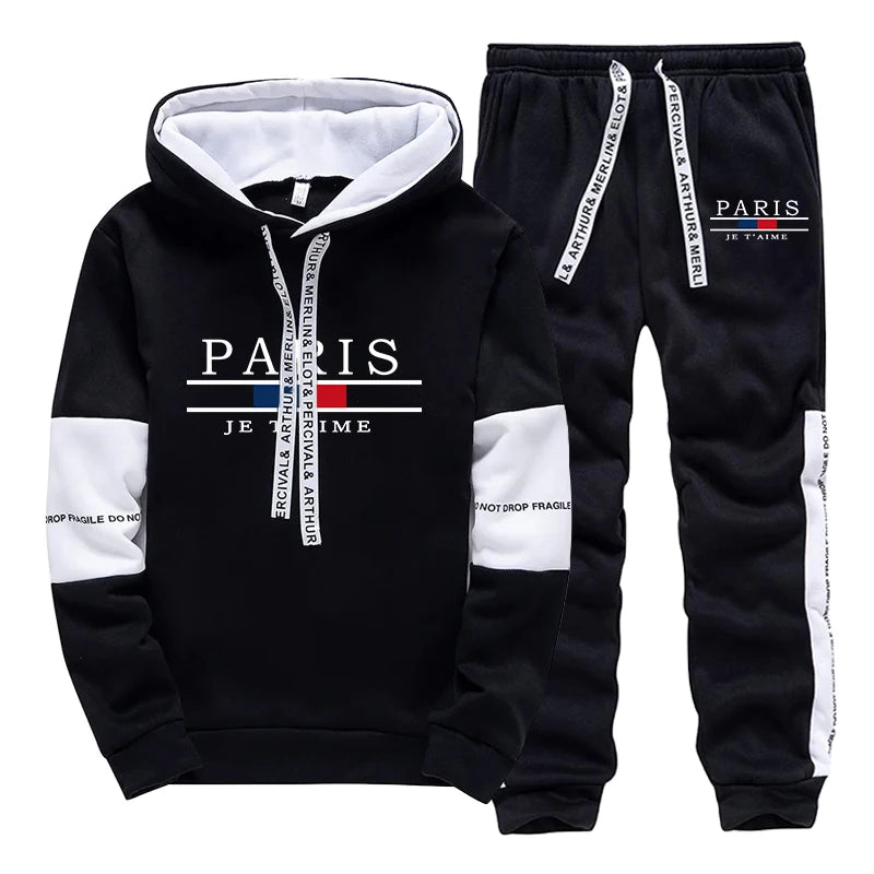 Casual Hot Sale Men's Tracksuit Hooded Long Sleeves Single Piece Sports Sweatshirts And Daily Sweatpants Comfort Outdoor Jogging.