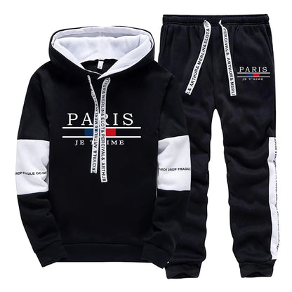 Casual Hot Sale Men's Tracksuit Hooded Long Sleeves Single Piece Sports Sweatshirts And Daily Sweatpants Comfort Outdoor Jogging.