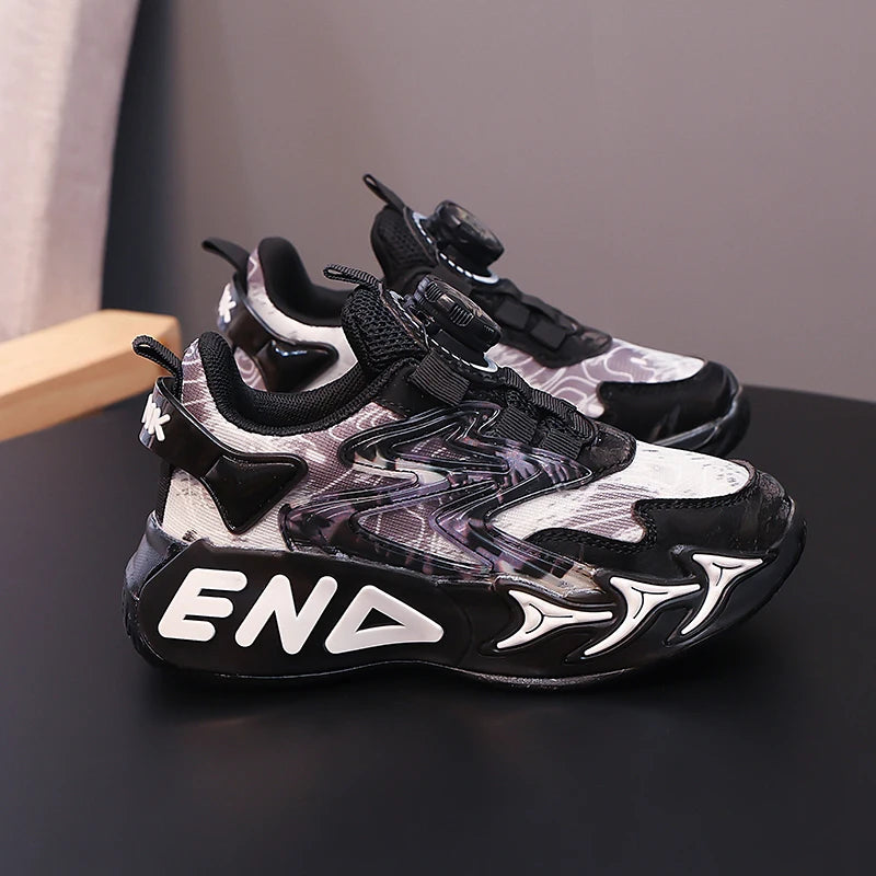 Fashion Print Children Shoes Boys Sneaker Autumn PU Leather Luxury Kids Casual Sneaker Platform Sports Tennis Shoes for Boy.