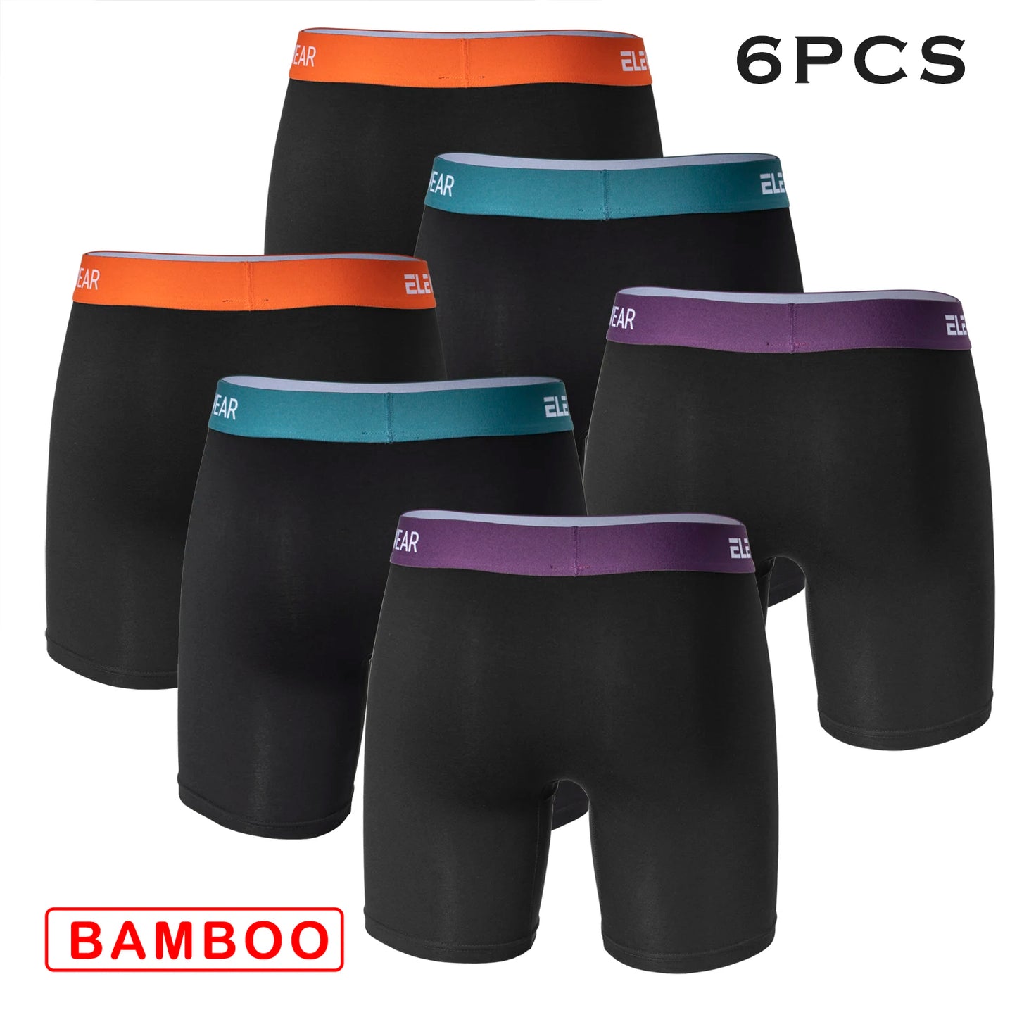 6-teilige Bambus-Männerunterwäsche mit Öffnung, atmungsaktive Herren-Boxershorts, Herrenhöschen, Unterhosen, Übergröße, modische Boxershorts