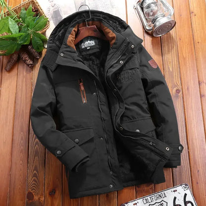 Winter Parka Men Windbreaker Fleece Thick Warm Fur Coats Male Retro Hooded Streetwear Overcoats Men's Windproof Jackets 6xl.