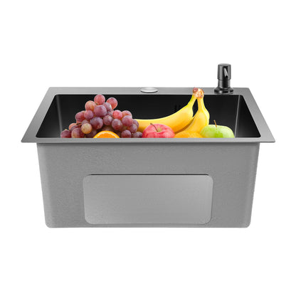 40 x 45 x 20 cm Küchenspüle-Set, Spüle aus Edelstahl 201 mit Abflusskorb und Seifenspender für Küchen, Badezimmer, Waschräume