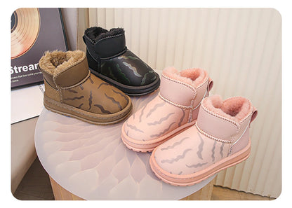 Winter Plush Boots For Children Thick Warm Faux Fur Snow Boots Soft-soled Anti-slippery Boy's Girl's Warm Boots Winter Shoes Kid.