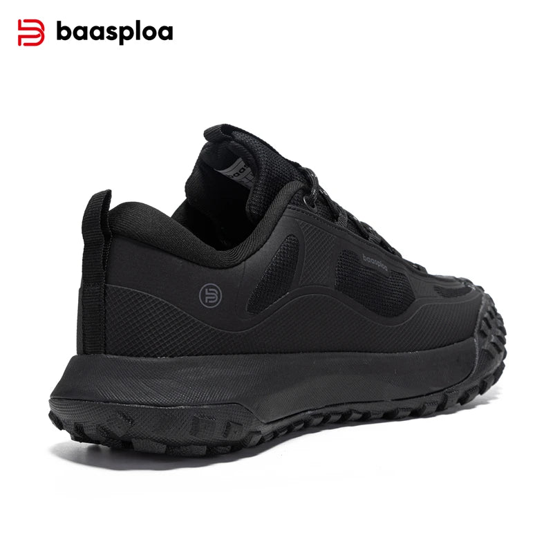 Baasploa Wanderschuhe Herren Outdoor Wasserdicht Camping Beständig Rutschfeste Turnschuhe Männlich Lässig Leichte Schnür-Wanderschuhe.