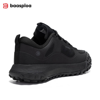 Baasploa Wanderschuhe Herren Outdoor Wasserdicht Camping Beständig Rutschfeste Turnschuhe Männlich Lässig Leichte Schnür-Wanderschuhe.