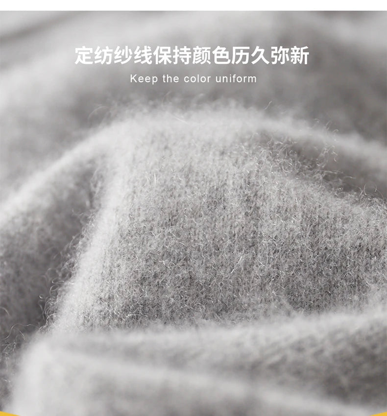 Classic Versatile 100% Cashmere Pants Men High Waist Knitted Straight Pants Solid Color Loose Thin Wide Leg Pants.