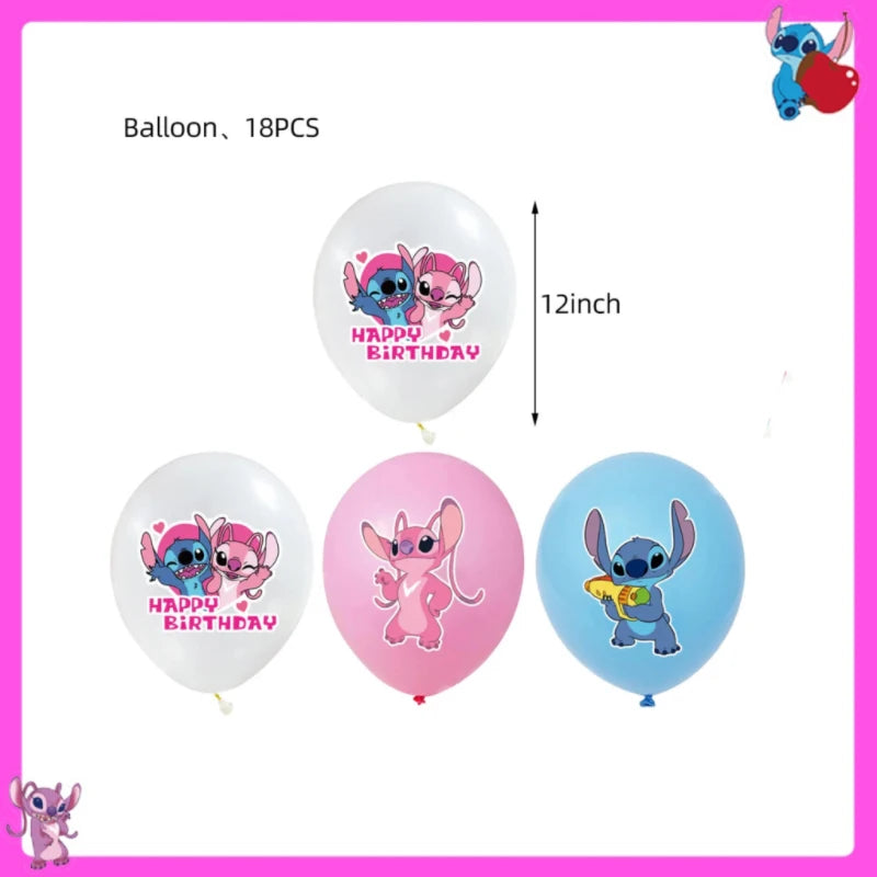 Disney Lilo und Stitch Party Dekoration Geschirr rosa Stitch alles Gute zum Geburtstag Party Thema liefert Ballon Hintergrund Tasse Teller