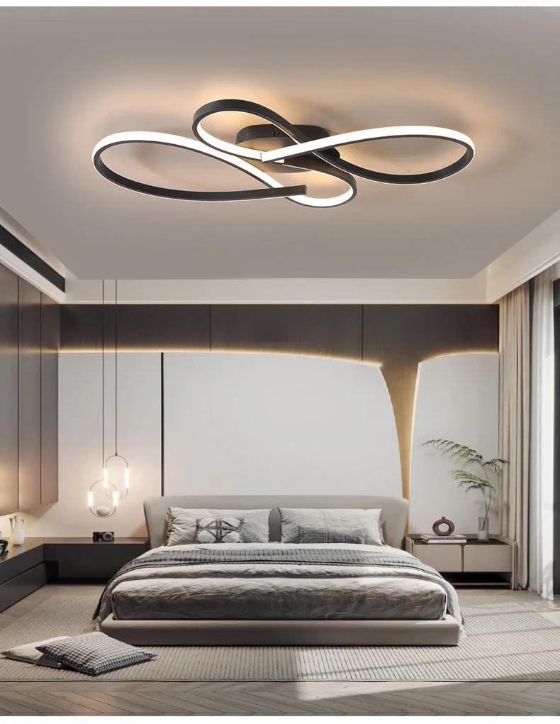 Neue Decke Moderne Kronleuchter Lichter für Wohnzimmer Schlafzimmer Arbeitszimmer Schwarz LED Deckenleuchte für Zimmer Kronleuchter Leuchten.