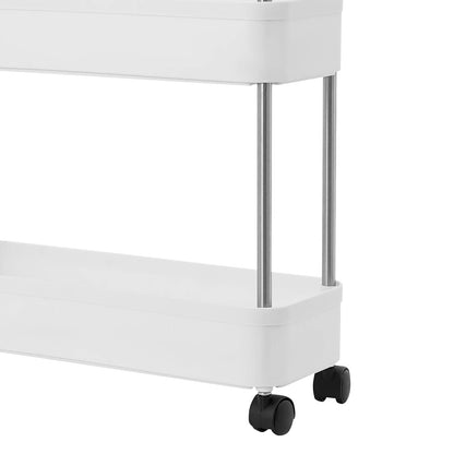 3-lagiges Rollwagen-Regal, bodenstehendes Lagerregal mit 4 Universalrädern, 4 Haken, Küche, Badezimmer, Organizer