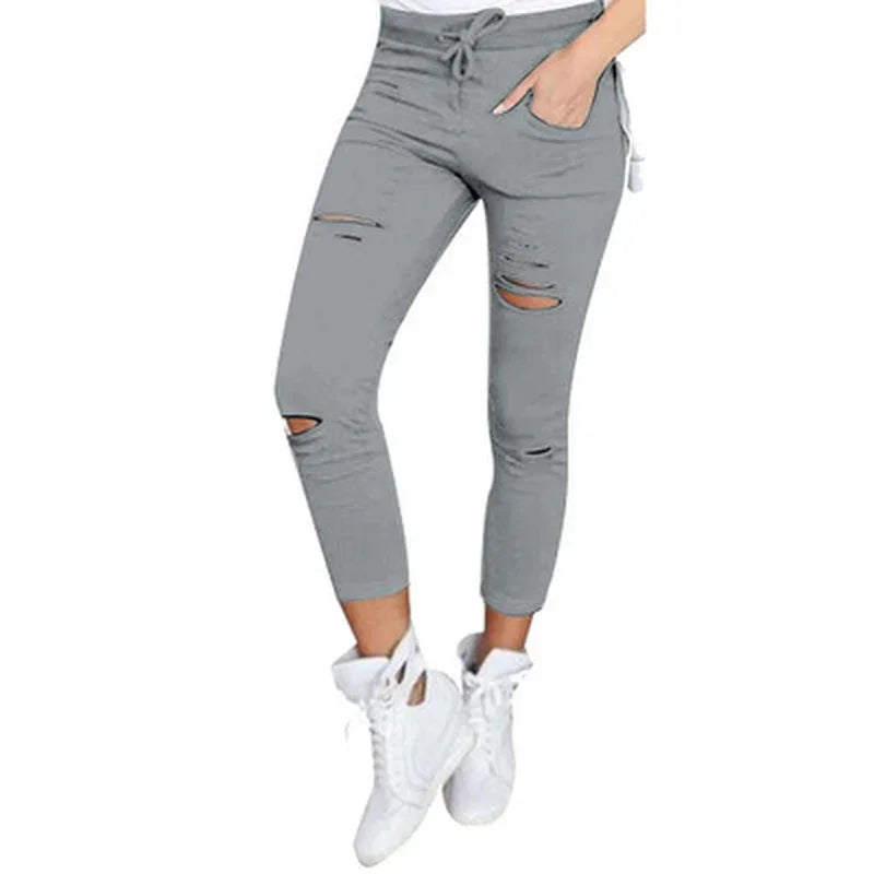Zerrissene Jeans für Damen, große Größe, zerrissene Hose, Stretch-Bleistifthose, Leggings, Damenjeans, Damenjeans.
