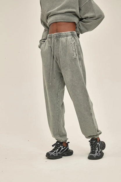 Vier Jahreszeiten Neue Mode Für Männer Casual Trendy Amerikanischen Gewaschen Gewachst Lose Einfarbig Hosen Gerade Jogger Hosen Männliche Hosen.