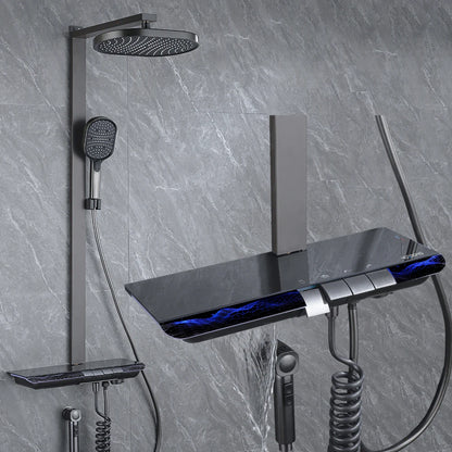 Bluetooth Music Digital Bathroom Shower System Ambient Lighting thermostatic Digital Bathroom Shower Set Faucets Accessories