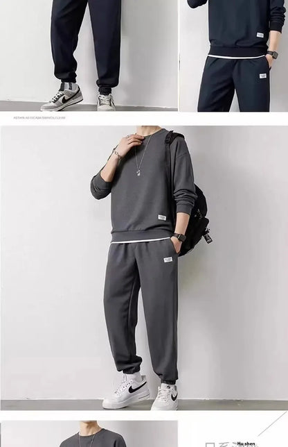 Loose Men's Long Sleeve Hoodie And Pants Set Spring Autumn New Style Casual Sports Youth Loose Fit Male Fashion Outfit