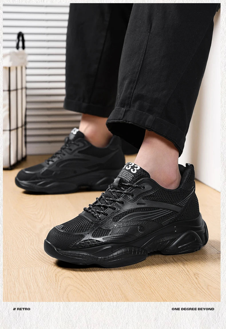 6CM Man Hidden Elevator Shoes Breathable Mesh Sneakers Anti-Slip Thick Sole Comfortable Casual Athletic Sports for Men Non-Slip