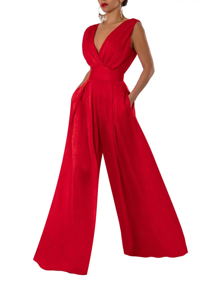 Luxury New Women Jumpsuit Office Ladies Business Party Dresses Birthday Festivals Evening Weddings Dresses Elegance Solid.