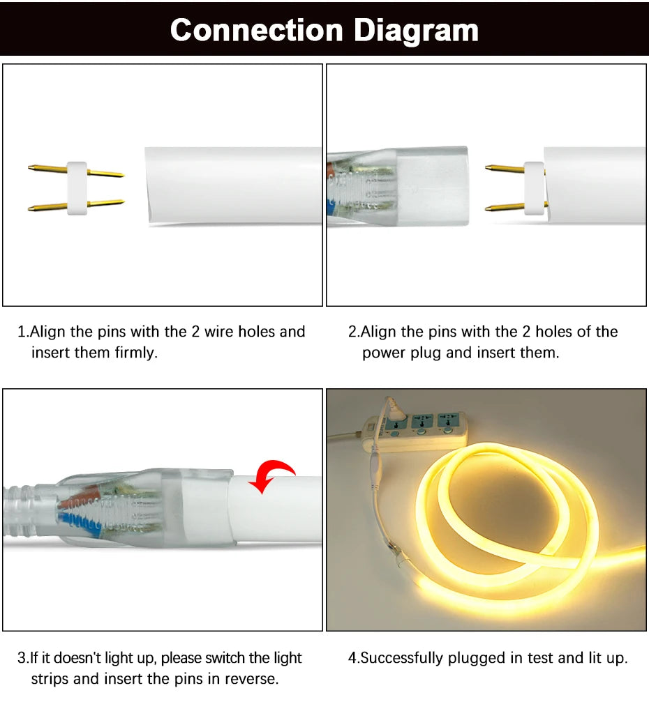 360 Round LED Neon Tube 220V Led Strip Light 120leds/m 2835 Flexible Tape Led Lights IP67 Waterproof for Indoor Outdoor Decor.