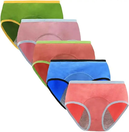5Pcs Women Protective Cotton Menstrual Period Panties Teens Breathable Leakproof Briefs Women Postpartum Underwear.