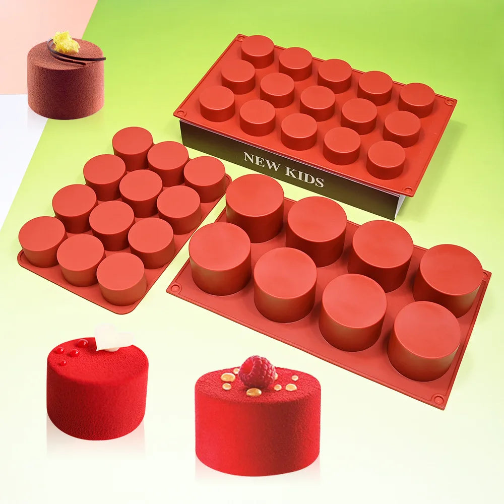 Cylinder Shaped Silicone Mold Soap Mold Chocolate Cookie Covered Sandwich Tool DIY Jelly Pudding Candy Kitchen Cake Baking Pan.