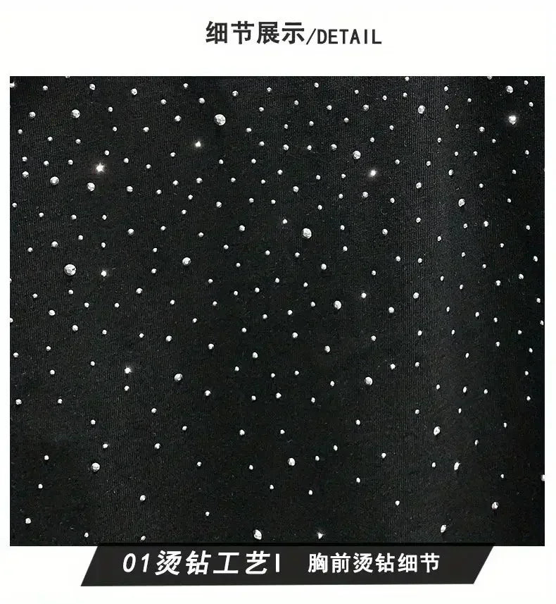 New Luxury Men's T-shirt Hot Diamond Printed Half Sleeve Fashion Round Neck Casual Summer High-end Men Tops T Shirts.