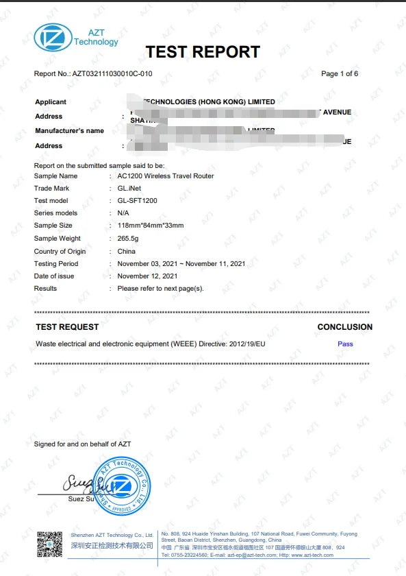 GL.iNet GL-SFT1200 (Opal) Secure Travel WiFi - AC1200 Dual Band Gigabit Ethernet Wireless Internet Router
