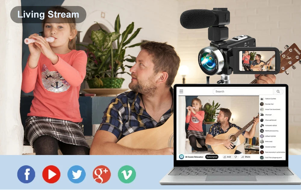 Ouelife 4K Digital Photography Camera 42 Megapixels HD Digital Camera 18X Digital Zoom 3.0'' screen Portable Video Recorder.