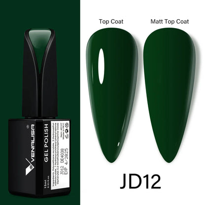 15ml VENALISA Gel Nail Polish Highly Pigmented Full Coverage Nail Gel Lacquer Semi Permanent Beauty Matt Top Coat Gel Varnish