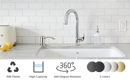 Samodra Nickel Soap dispenser Black Kitchen sink Counter Liquid Soap Dispenser Bottle kitchen accessories 360ml  Built in Pumps