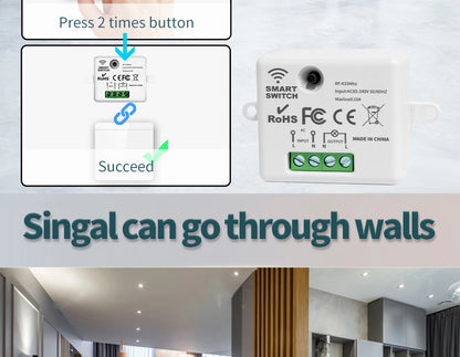Drahtloser ON OFF-Schalter RF433-Modul Fernbedienung Lichtschalter 1/2/3 Gang Wandschalter für Glühbirne Kronleuchter 10A 110V 220V.