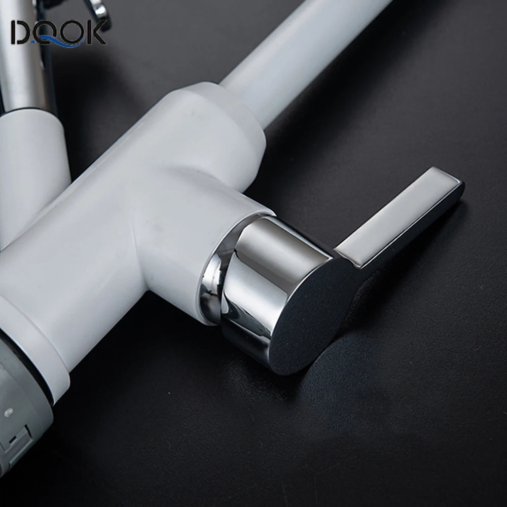 Brushed Nickel Kitchen Faucet Flexible Pull Out Nozzle Kitchen Sink Mixer Tap Stream Sprayer Head Deck Black Hot Cold Water Taps