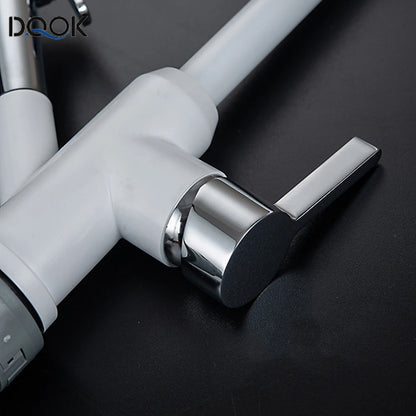 Brushed Nickel Kitchen Faucet Flexible Pull Out Nozzle Kitchen Sink Mixer Tap Stream Sprayer Head Deck Black Hot Cold Water Taps