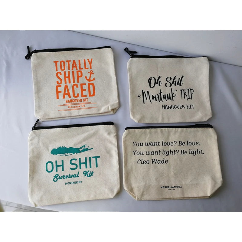 100Pcs Small Eco Friendly Custom Cotton Blank Zipper Pouch Make Up Bags Plain White Cotton Canvas Makeup Cosmetic Bag With Logo.