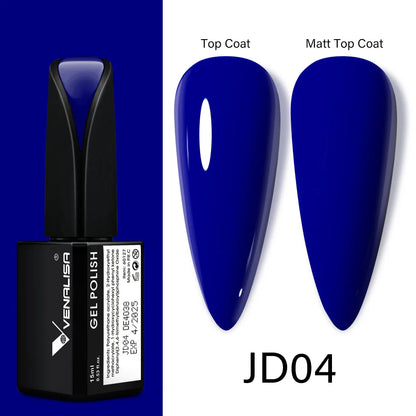 15ml VENALISA Gel Nail Polish Highly Pigmented Full Coverage Nail Gel Lacquer Semi Permanent Beauty Matt Top Coat Gel Varnish