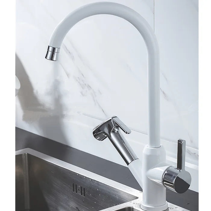 Brushed Nickel Kitchen Faucet Flexible Pull Out Nozzle Kitchen Sink Mixer Tap Stream Sprayer Head Deck Black Hot Cold Water Taps