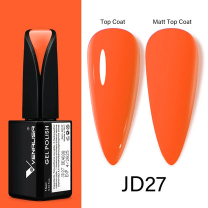 15ml VENALISA Gel Nail Polish Highly Pigmented Full Coverage Nail Gel Lacquer Semi Permanent Beauty Matt Top Coat Gel Varnish