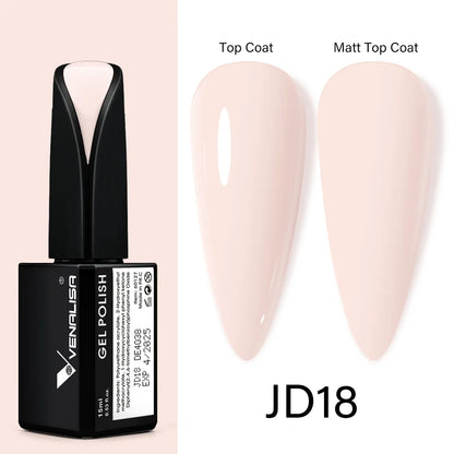 15ml VENALISA Gel Nail Polish Highly Pigmented Full Coverage Nail Gel Lacquer Semi Permanent Beauty Matt Top Coat Gel Varnish