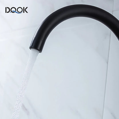Brushed Nickel Kitchen Faucet Flexible Pull Out Nozzle Kitchen Sink Mixer Tap Stream Sprayer Head Deck Black Hot Cold Water Taps