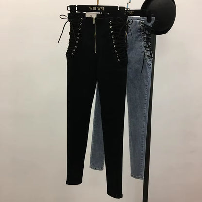 Plus Size High Waist Sexy Skinny Pencil Jeans for Women Jeans Leggings Denim Pants Slim Female Trousers.