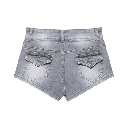European and American Low Waist Navel Sexy Sweet and Spicy Shorts Slim Jeans for Women.