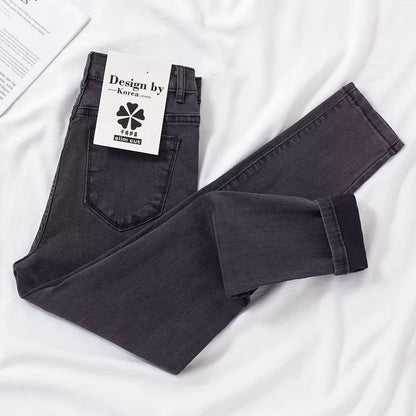 Women Jeans Cotton Solid Female Pencil Trousers Skinny Slim Fit High Waist All-Match Stretchy Stylish Casual Streetwear Chic New.